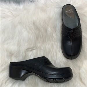 Dansko Black‎ Leather Clogs Banded Size 41/11